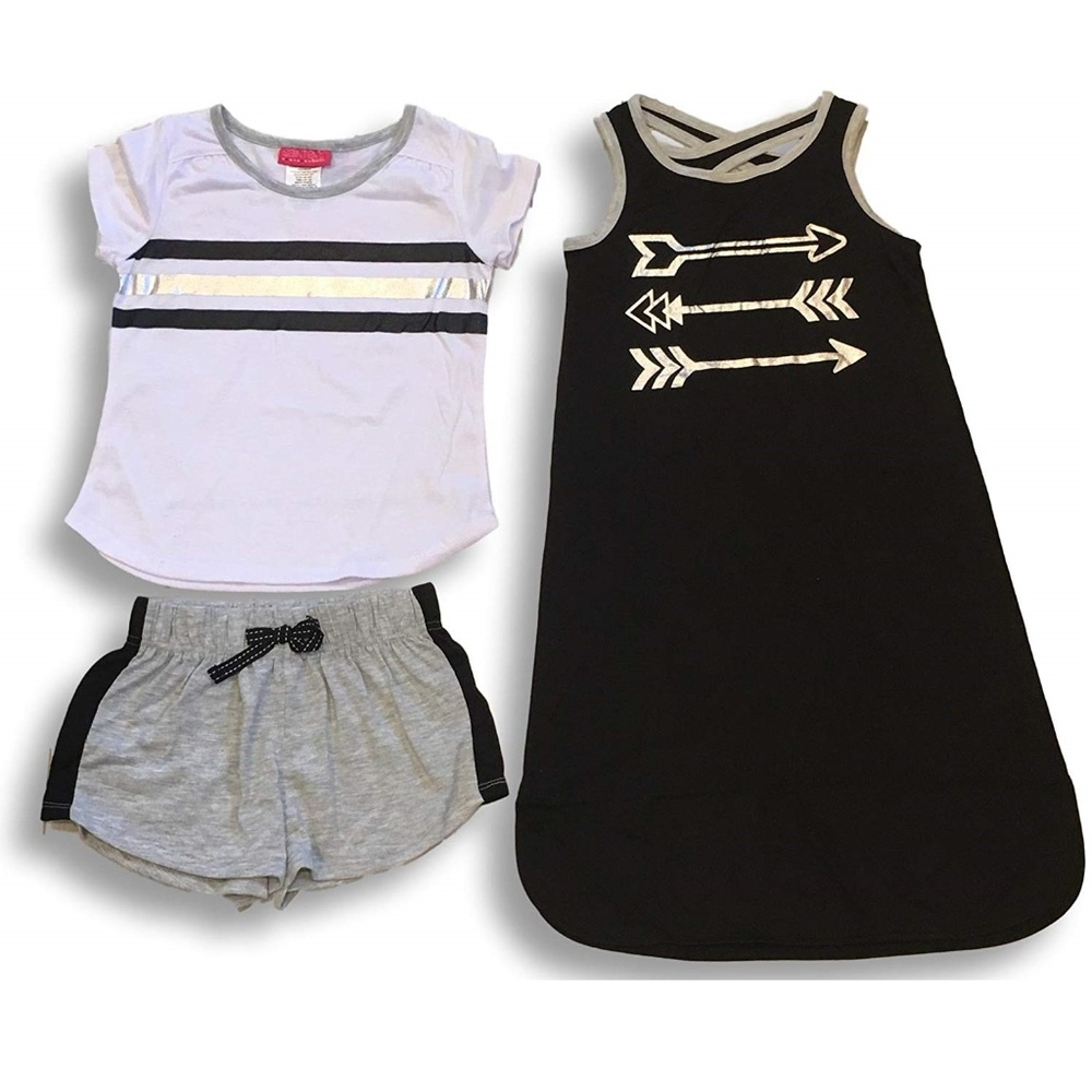 St. Eve Youth Girls' 3-Piece Shirt Shorts Set, XS  NWT